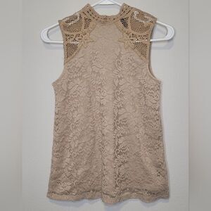 Cable & Gauge Size XS Tan Lace Swing Shirt
